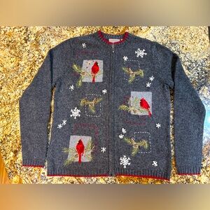 Vintage Croft and Barrow Cardinal Zip Up Sweater Size S